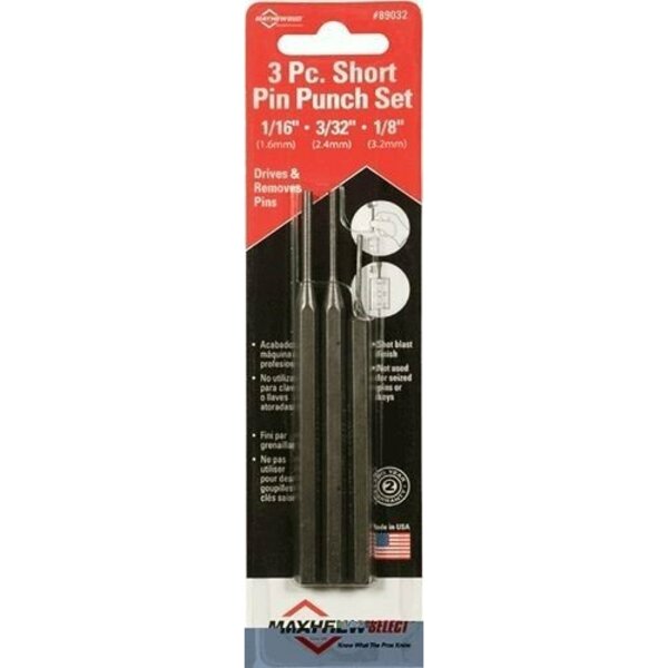 Mayhew Tools 3PC SHORT PIN PUNCH SET 89032